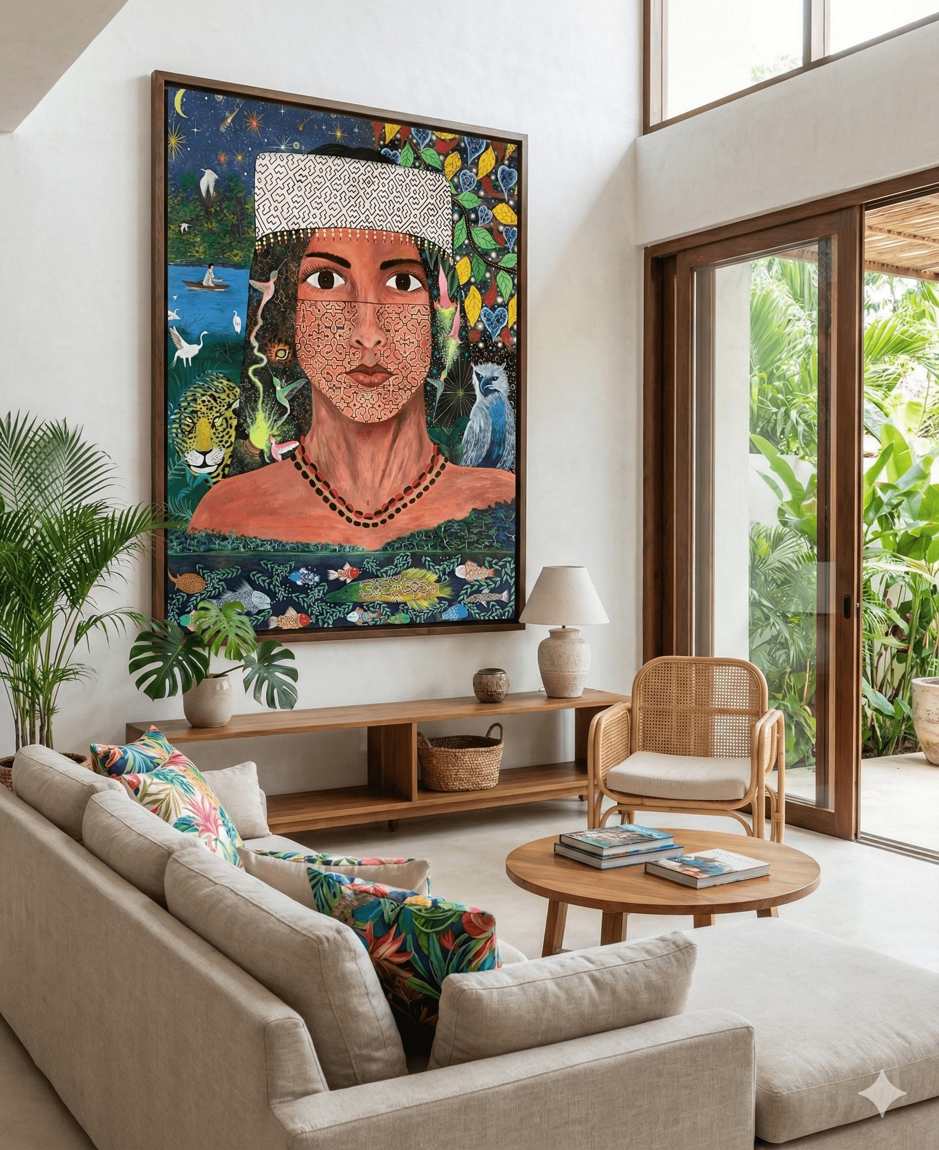 Madre Selva - original amazonic landscape painting with rainforest spirits